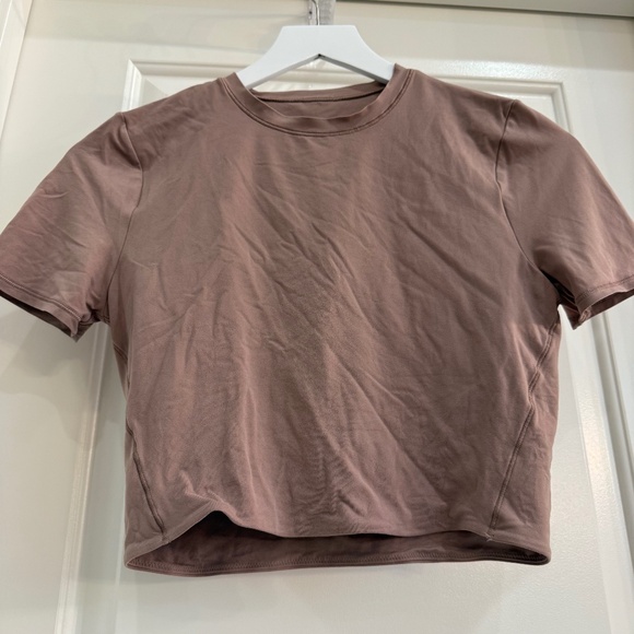 Lululemon Wundermost Ultra Soft Nulu Crewneck Cropped T-shirt, Medium - Picture 1 of 3